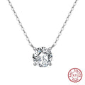 Classic Dainty 925 sterling Silver Princess Cut Solitaire Cubic Zirconia Pendant Necklace for Women Jewelry APN12