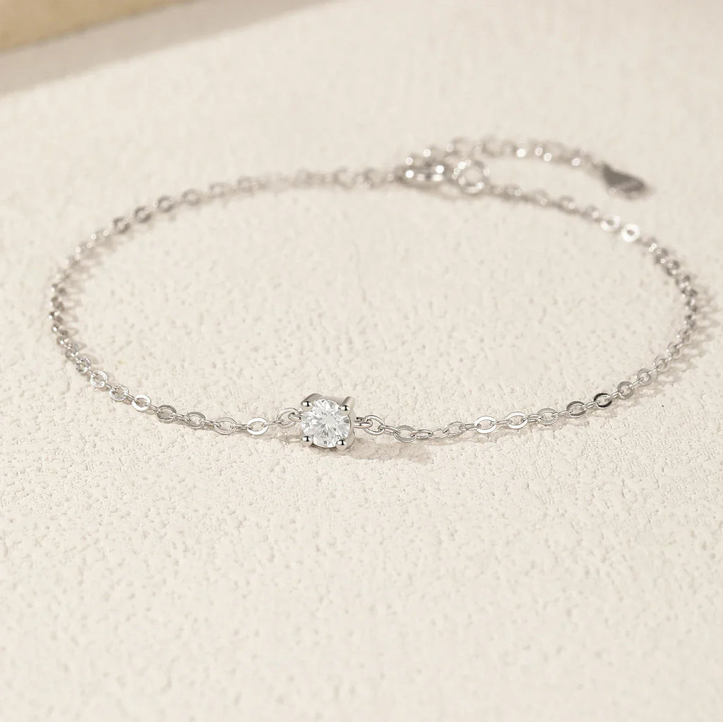 Trendy 0.1-0.5CT Moissanite Bracelets for Women Elegant Lab Diamond Adjustable Chain 925 Sterling Silver Wedding Jewelry
