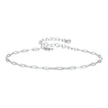 Solid 925 Sterling Silver Square Chain Bracelets for Women, White Gold Plated Handmade Basic Bracelets Birthday Gift