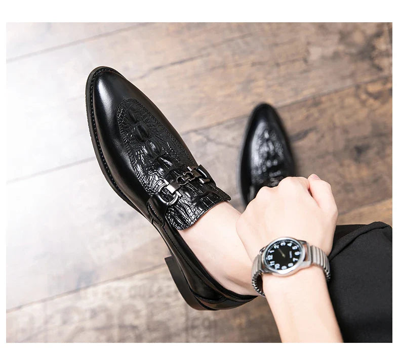 New Dress Leather Lofers Men Classic Casual Business Shoes For Men Social Party Leather Shoes Slip On Wedding Office Shoes Male