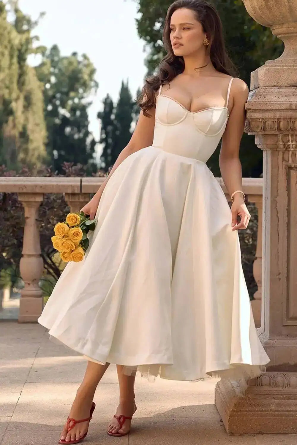 2026 Spring/summer High End Satin Strapless Heavy Industry French Waist Strap Sexy Hot Girl Medium Long Dress Women Elegant