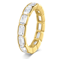 D Vvs1 3*5mm Emerald Cut Moissanite Rings for Women Full Eternity Bands Wedding Bridal Jewelry Pure S925 Silver Gift