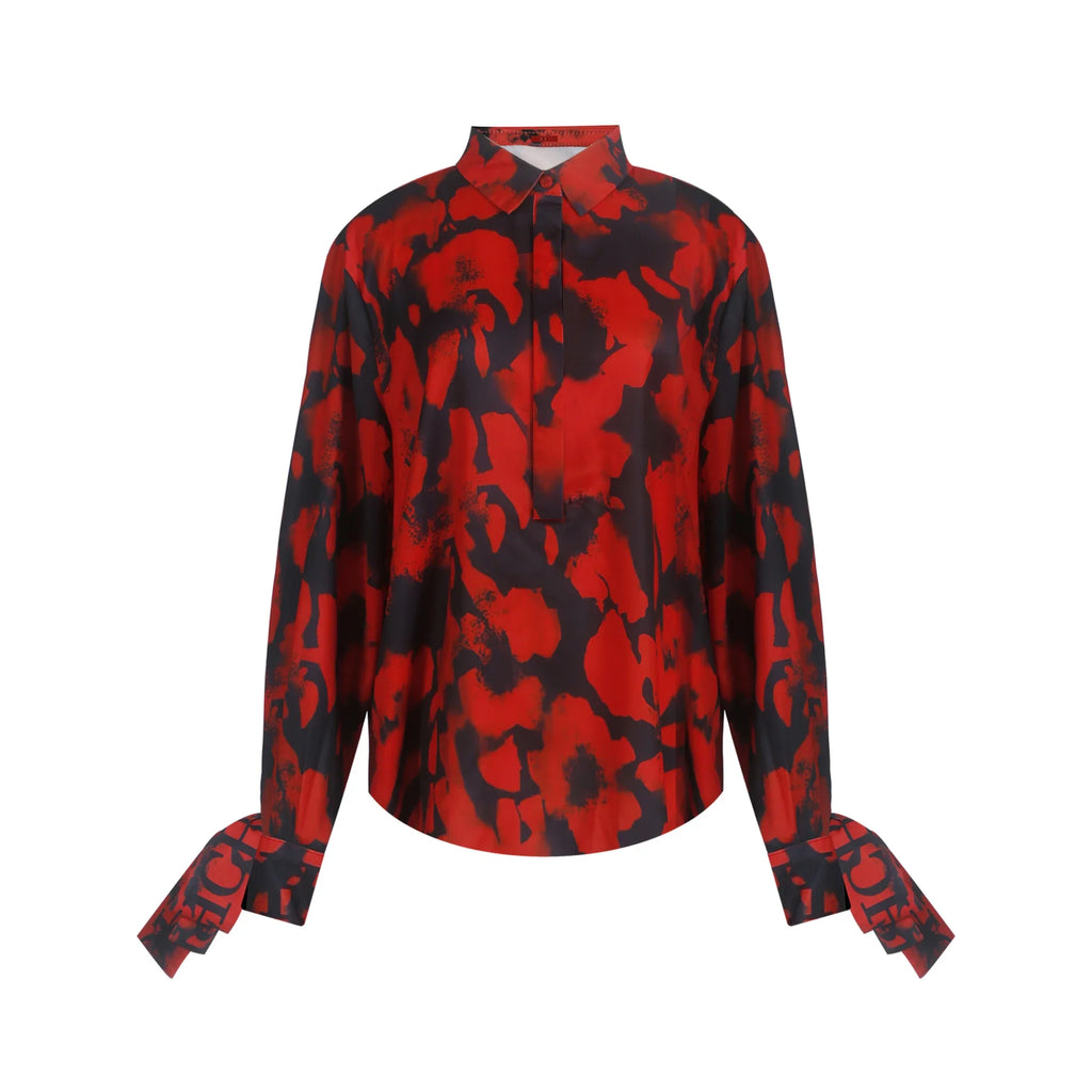 Elegant Women Blouse Tops Fashion Long Sleeve Shirts Blusas Vintage Stylish OL Work Shirt Female Red Blouses