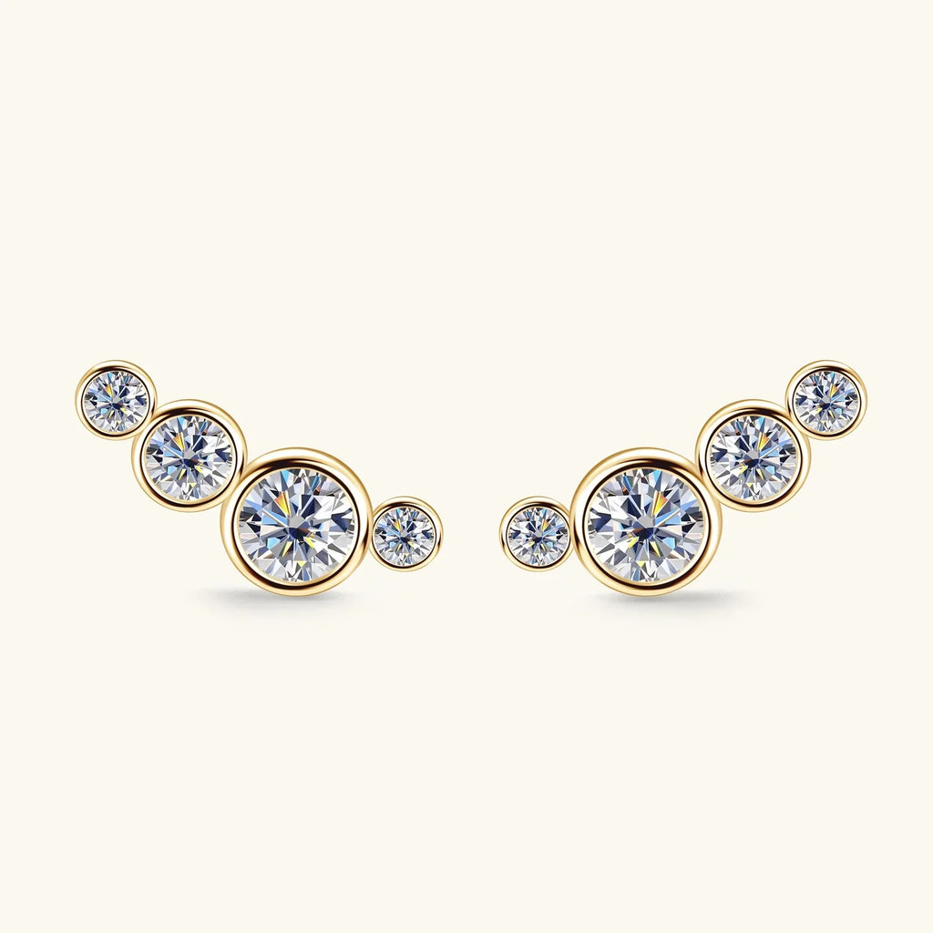 3mm Bezel Moissanite Earrings Original 925 Sterling Silver D Color Diamond Bubble Earrings Ear Stud for Women Fine Jewelry