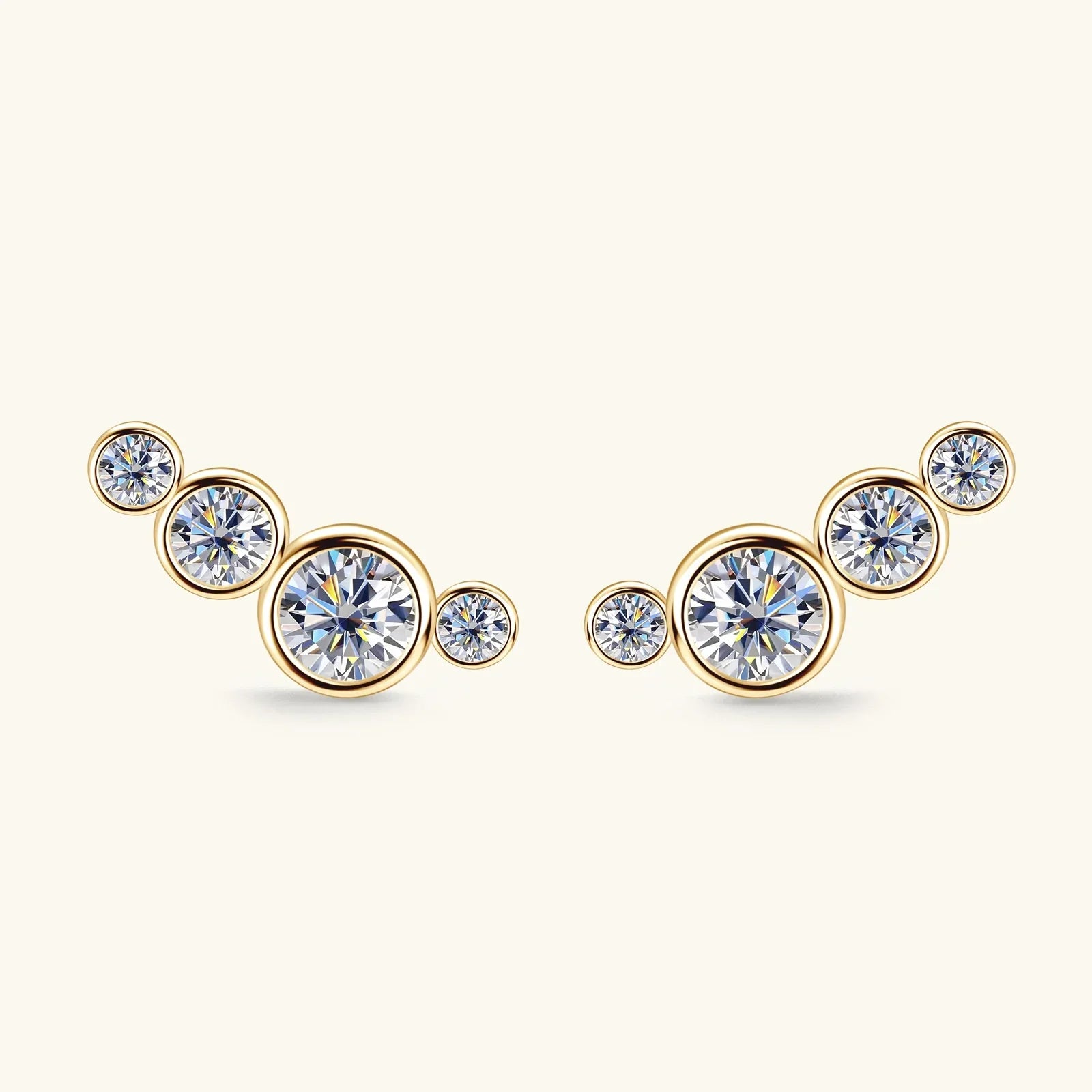3mm Bezel Moissanite Earrings Original 925 Sterling Silver D Color Diamond Bubble Earrings Ear Stud for Women Fine Jewelry