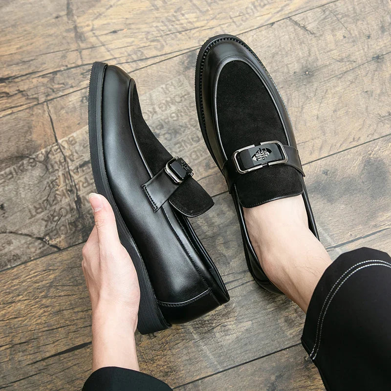 Brand High-quality Brown Loafers for Men Soft Comfortable Men's anti suede Formal Shoes Thick Soled Casual Leather Shoes Mo-2928