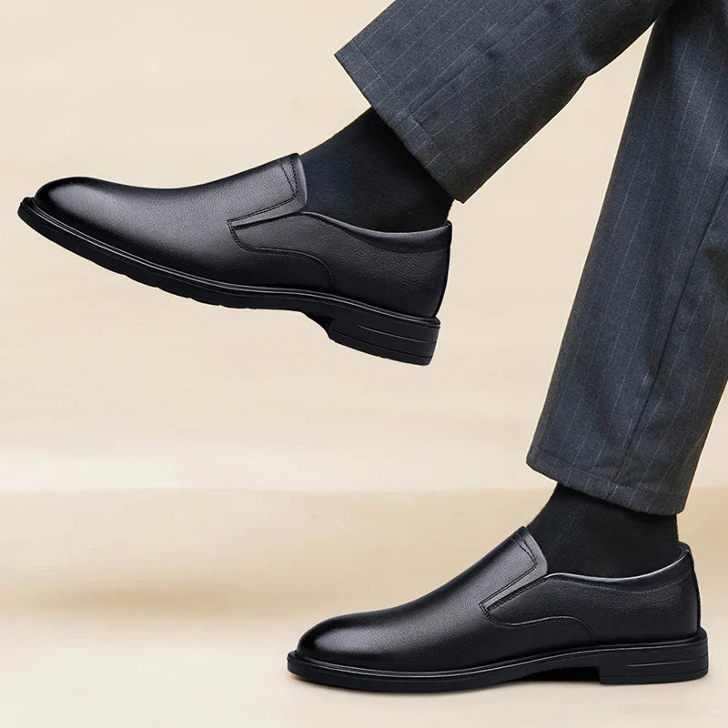 Classic Men's Genuine Leather Loafers Slip-On Flats Business Formal Dress Shoes for Wedding Party Casual Shoes Driving Footwear
