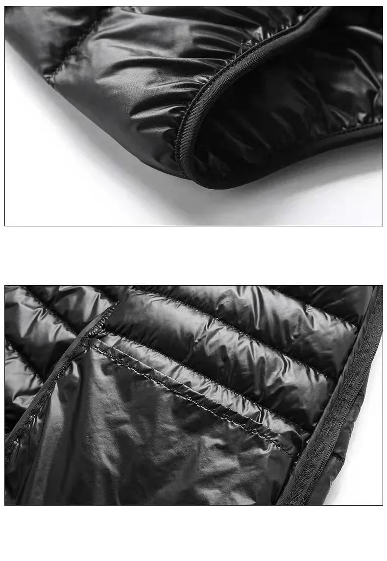 2025 0-10℃ Autumn Fashion Men's Ultra Light Duck Down Jackets Winter Feather Padded Puffy Coat Portable Warm Quilted Outerwear