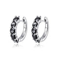 2CTTW Black Moissanite Hoop Earrings for Women Sparkling Party Simulated Diamond Earring 100% 925 Sterling Silver Jewelry