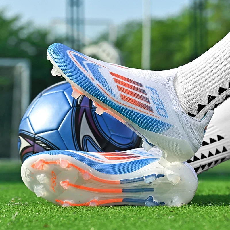 New Men Football Boots Outdoor Sport Training Soccer Shoes Match Boys Adult Cleats Breathable Non Slip Long Spikes Comfortable
