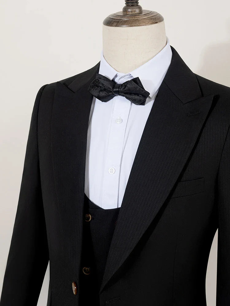 3-piece set black Groom Suit Elegant Wedding Tuxedo Formal Party Blazer for Men Stylish Slim Fit man suit