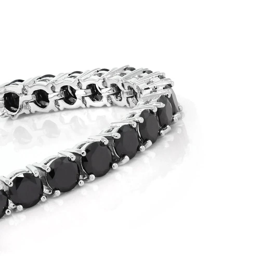 3-6.5mm Moissanite Tennis Bracelet D VVS1 Black Diamond Bracelets with Certificate 925 Sterling Silver Bangle for Women Men