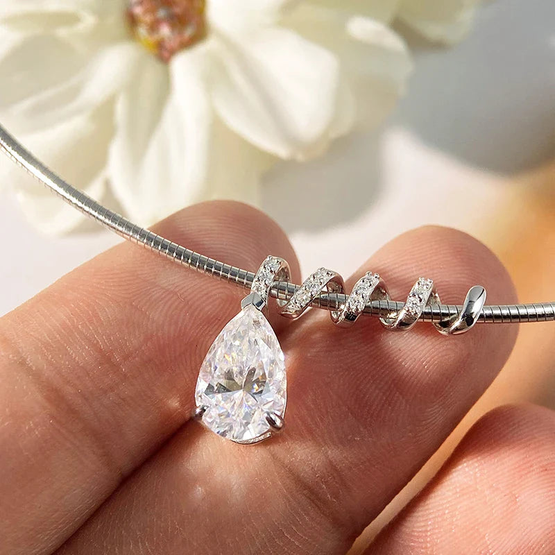 3CT 5CT All Moissanite Necklace for Women DIY Pendant Lab Diamond Couple Gifts 100% Real 925 Sterling Silver Jewelry