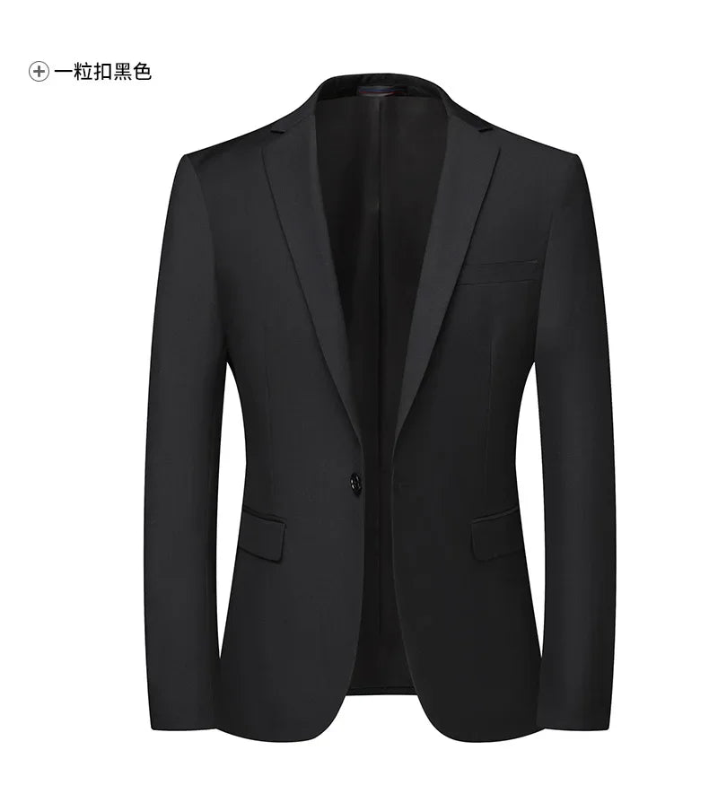 2026 New Arrival Men's Solid Navy Blue  black Blazer Single Breasted Formal Suit Jacket