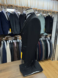 Charming Black Peak Lapel Men's Suit Customized Hot Sale Double Breasted Formal Perform Elegant Crystals Jacket Pants Groom Wear