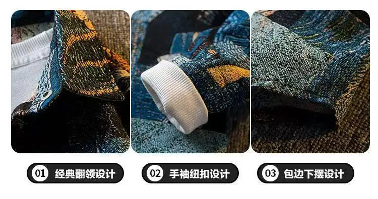 2025 spring Men's doodle Camouflage Men Jacket Loose Turn Down Collar Cargo Lapel Coat printing fashion jackets Outerwear male