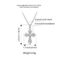 Moissanite Cross Pendant Necklace 925 Sterling Silver O-Chain Vintage Arrow Neck Chain for Women Guarding Faith Gift