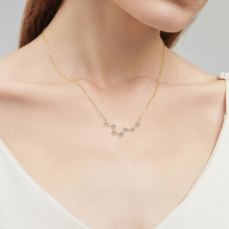 D Color VVS1 Certified Moissanite Big Dipper Pendant Necklaces S925 Sterling Silver Women's Jewelry Chains for Wedding