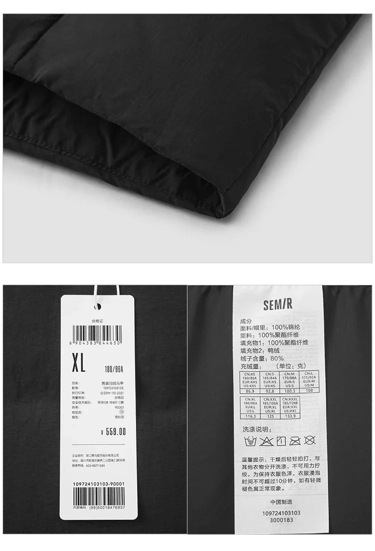 Down Vest Men Three-Resistant Loose Hooded Outerwear 2024 New Winter Stacking Solid Color Versatile Sleeveless Top