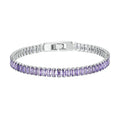 Authentic Shining Square Zircon Bracelet Plated Platinum for Women Gift Exquisite Fashion Jewelry YIB055