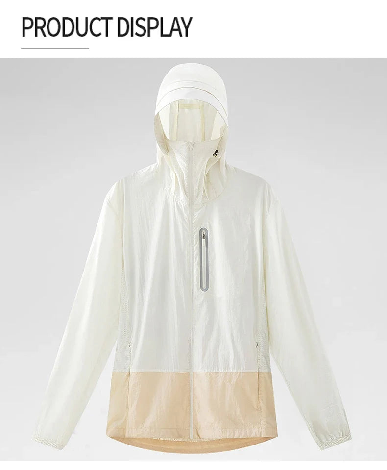 Unisex Waterproof Sun Protective Jacket UPF 50+ UV Blocking Quick-Dry Breathable Windbreaker for Hiking Camping Climbing