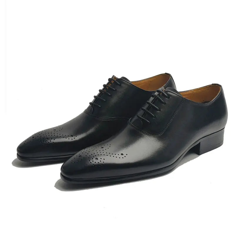 Handmade Wedding Men's Leather Shoes High Quality Formal Office Genuine Leather Shoes New Arrival Business Party Dress Shoe