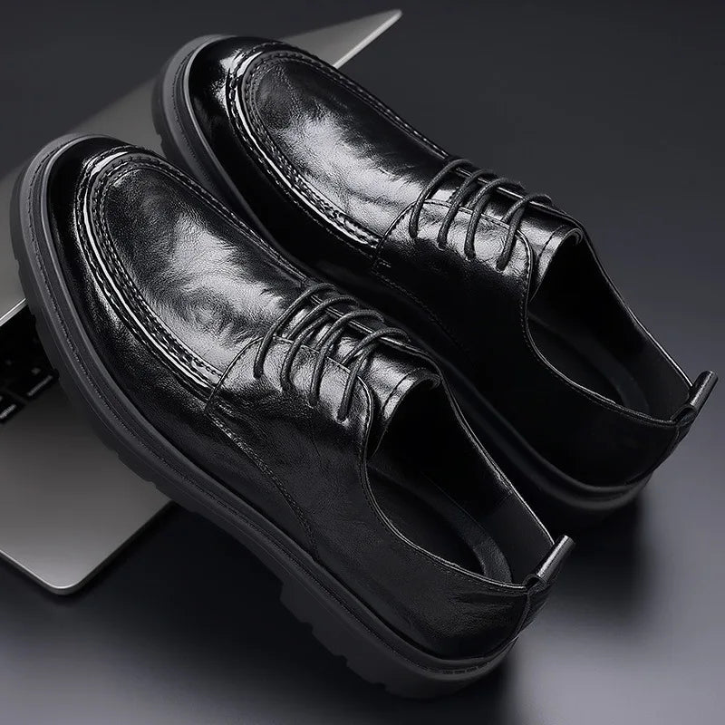 New Men Business Casual Leather Shoes Soft Sole Soft Leather Beanie Shoes Trendy Men Shoes Fashion Driving Shoes Shoes