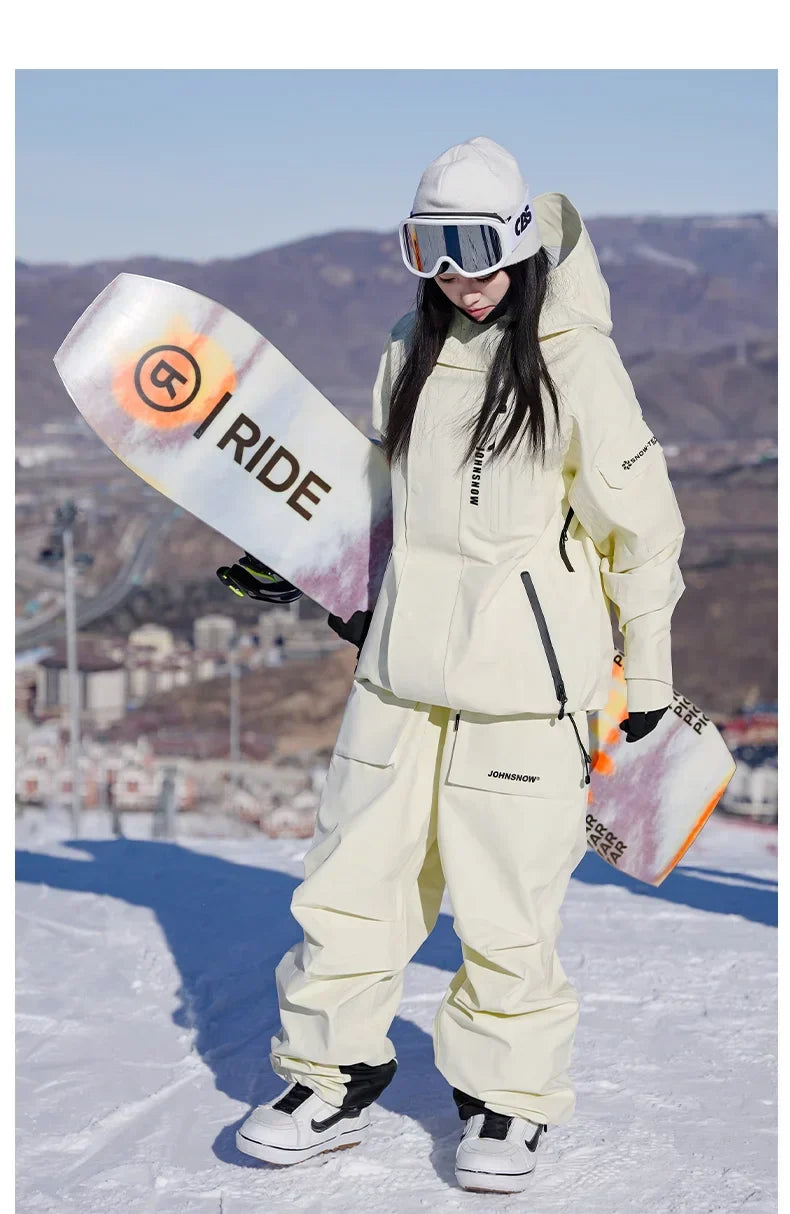 John Snow Winter Ski Suits Men And Women Outdoor Waterproof Breathable Warm Snowboarding Suit Sets Skiing Jacket And Pant