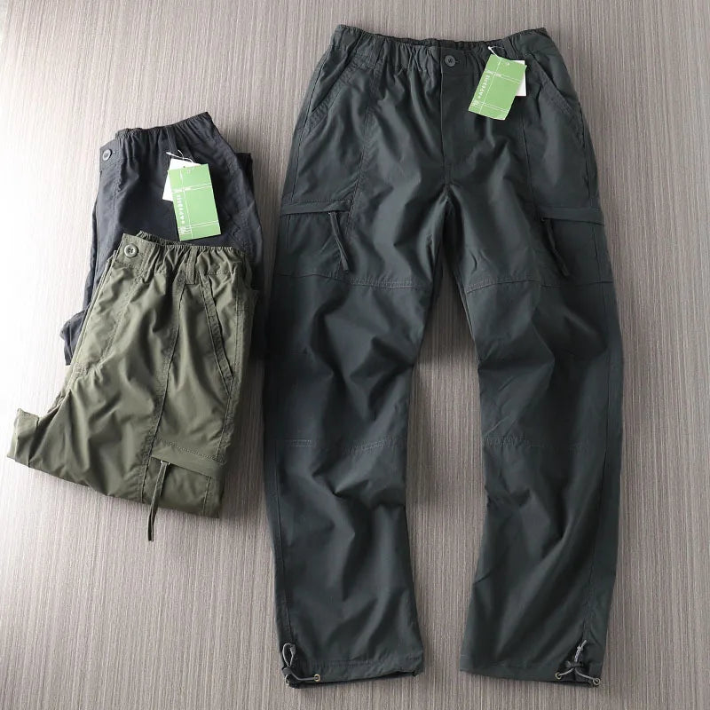 Quick-drying Hiking Pants 2026 Spring Summer Mountain Camp Outdoor Casual Cargo Pants Mens Waterproof Loose Breathable Trousers