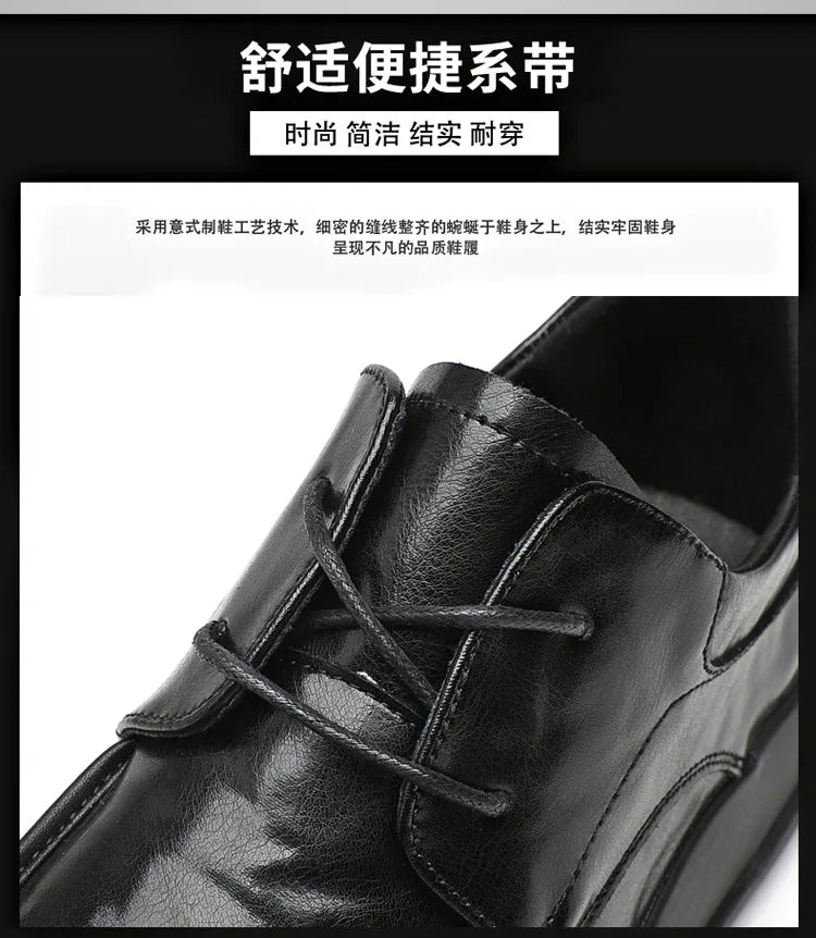Spring New Designer Business Casual Shoes for Men Black Genuine Leather Shoes Male British Style Soft Sole Fashion Shoe Man