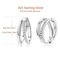 Double Hoop Huggie Moissanite Diamond Earrings for Women 925 Sterling Silver Plated 18k White Yellow Gold Earring Fine Jewelry