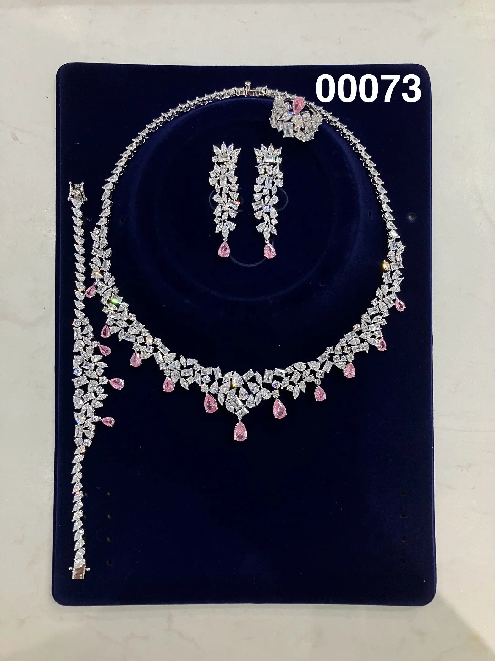 00073 Bridal Cubic Zirconia Necklace Set for Women Dubai Jewelry Sets  Wedding Jewelry Wedding & Engagement Accessories