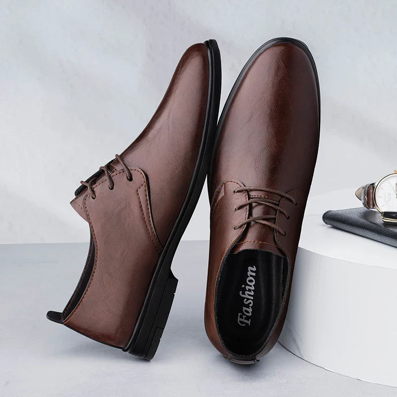 High Quality Handmade Casual Leather Business Shoes Mens Formal Oxford Office Shoes Fashion Lace-up Casual Flat Designer Shoes