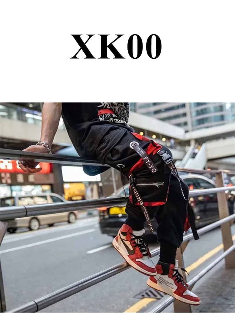 Mens Techwear Sweatpants Y2K Streetwear Jogging Pants Men Hip Hop Street Dance Casual Trousers Vintage Cargo Pant Pantalon Homme