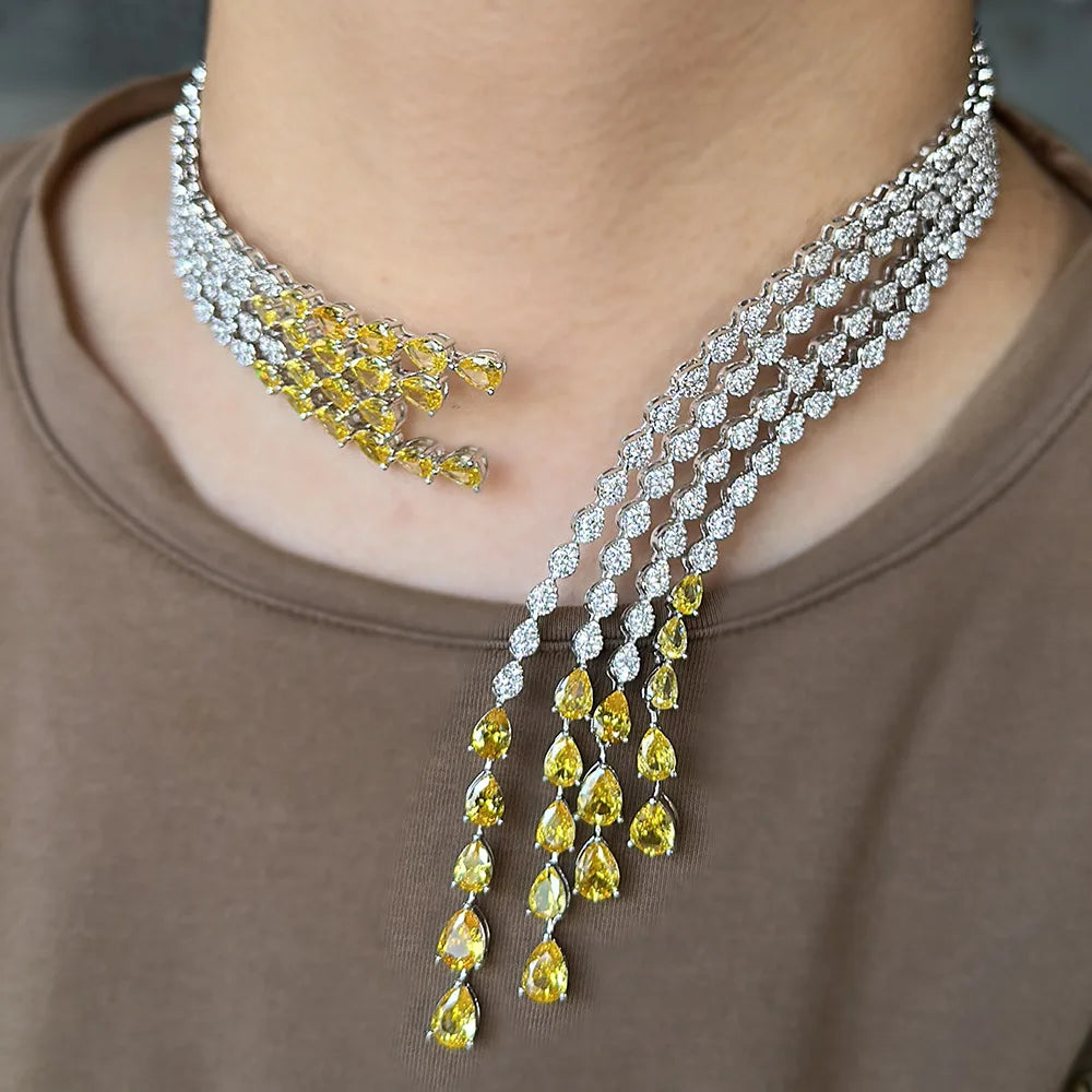 Trendy 4PCS Luxury Turquoise Statement Jewelry Sets For Women Wedding Cubic Zircon Indian African Dubai Bridal Necklace