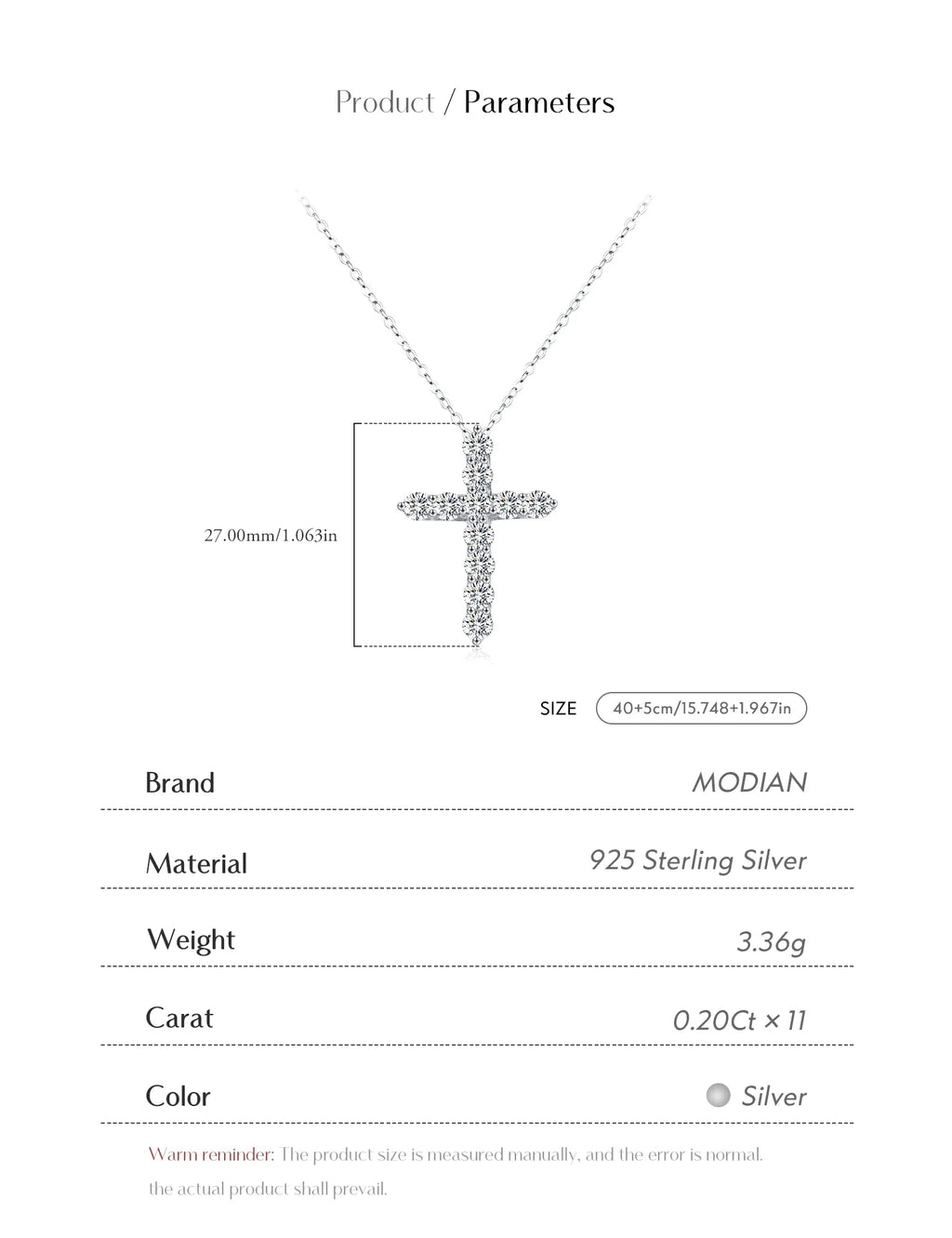 D Color Moissanite Necklace 925 Sterling Silver Exquisite Cross Link Chain Pendant Necklace For Women Fine Jewelry Gift