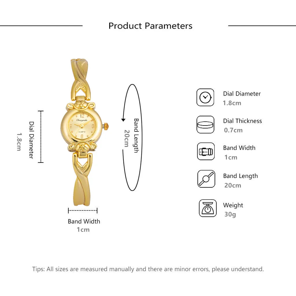 Women Bracelet Watch Mujer Golden Relojes Small Dial Quartz Leisure Popular Wristwatch Hour Female Ladies Elegant Relogio Clock