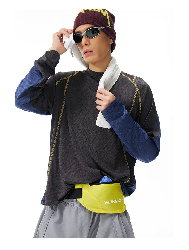 Unisex Sport  Long-Sleeved T-Shirt with Moisture-Wicking, Quick-Drying & Contrast Shoulder Design