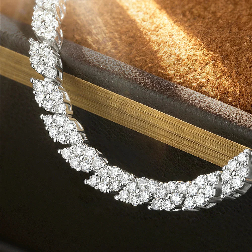 2025 New In Rhombus Shape Full 1.2mm D Color Moissanite Tennis Bracelet For Women 925 Silver Diamond Link Chain Bracelets