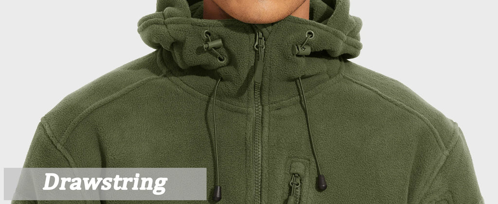 Fall Winter Men's Hooded Fleece Jacket Full Zip Up Soft Warmth Windproof Coat Outdoors Working Hiking Fishing Outerwear