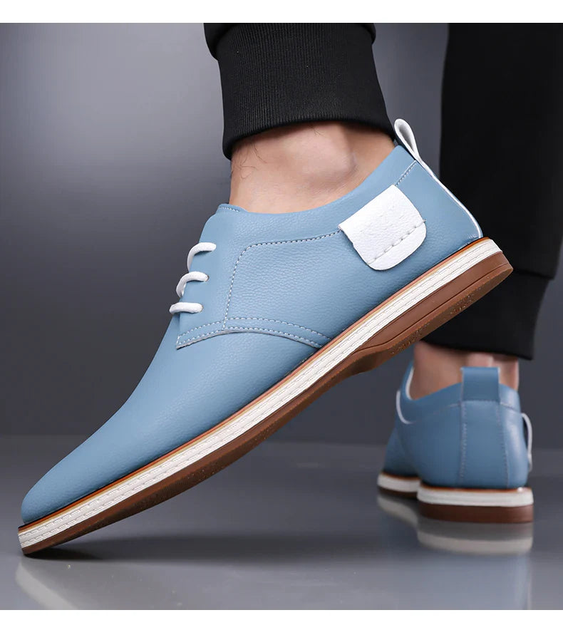 Men's Casual Business Leather Shoes Men Fashion Lace-up Derby Shoe Mens Light Comfortable Outdoor Driving Flats