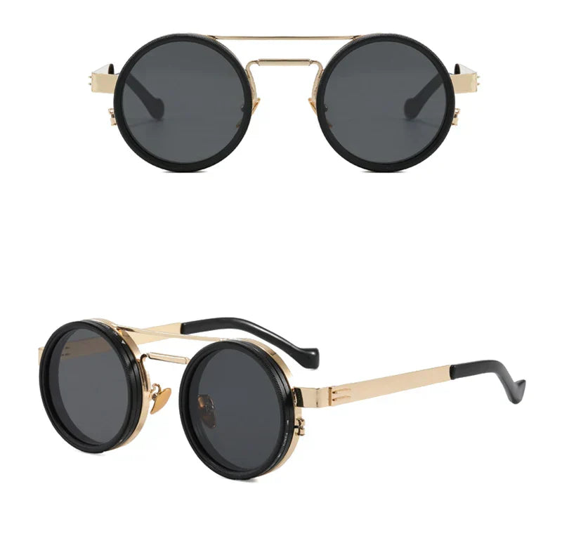 Metal Round Punk ND9-level Adjustable Dimming Sunglasses Women Polarized UV400 Fashion Men Outdoor Sun Glasses