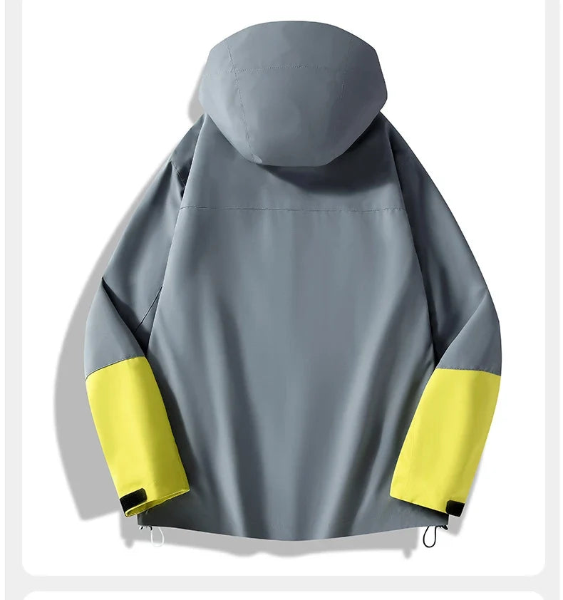 Unisex Waterproof Softshell Jacket Hiking Camping Climbing Trekking Hooded Windbreaker Casual Sporty Rain Coat Men Women