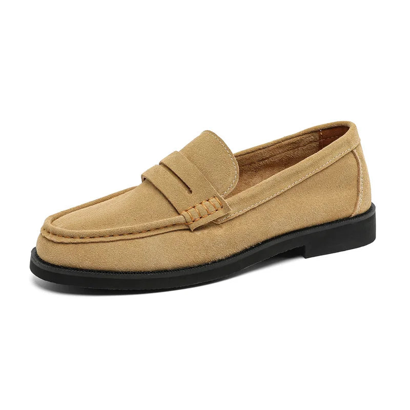 Handmade Mens Leather Loafers Non Slip Slip on Walking Flats Breathable Outdoor Casual Shoes for Man Work Office Driving Shoes