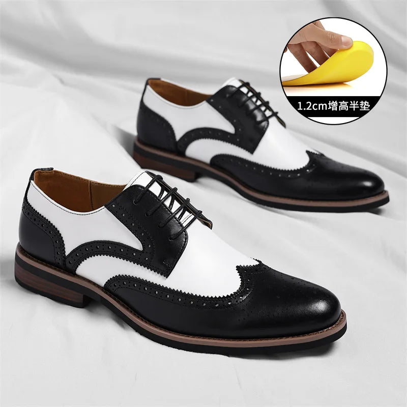 2026 New Brocker-carved Derby Men's Shoes Spring Summer New Business Formal Casual Shoes Male Fashion Big Size Leather Shoe Man