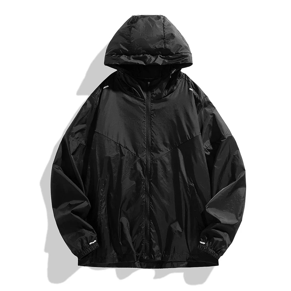 Men Outdoor Windbreaker Tactical Detachable Cap Camping Fishing Coat New plus size Casual Lightweight Jacket