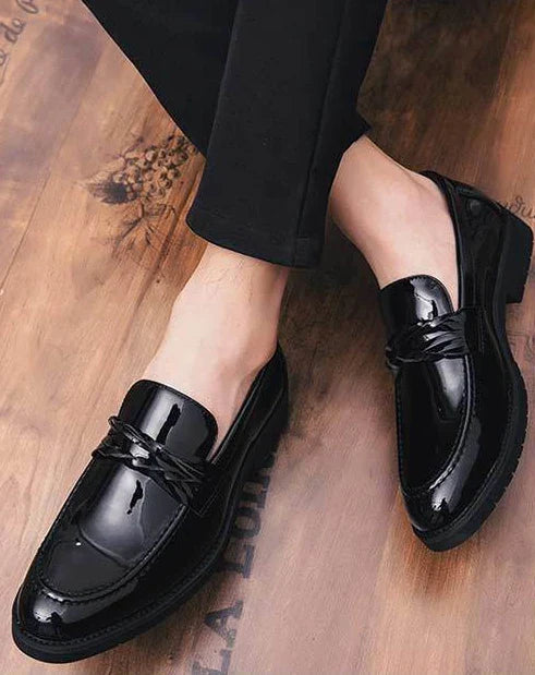 With Tassels Loafers Office Leather Shoes for Men Platform Thick Sole Pointed Toe Man Casual Shoe High Quality Fashion Elegant