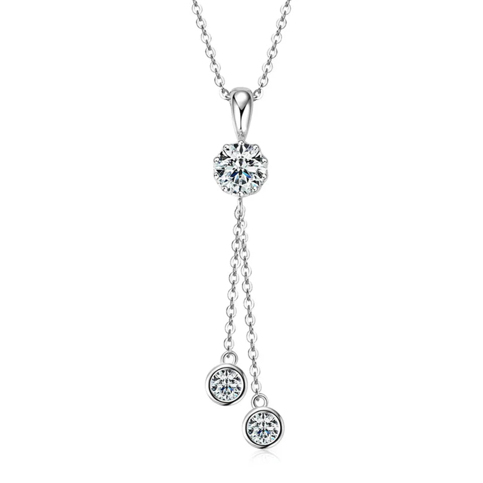 1.6CT Moissanite Pendant Necklace for Women 18k Gold Plated Round Pendant 925 Sterling Silver Wedding Anniversary Fine Jewelry