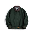 Retro Heavyweight Santafe Canvas Jackets Cotton Corduroy Lapel Ribbed Hem Cuffs Short Jacket for Men's Autumn Overcoat
