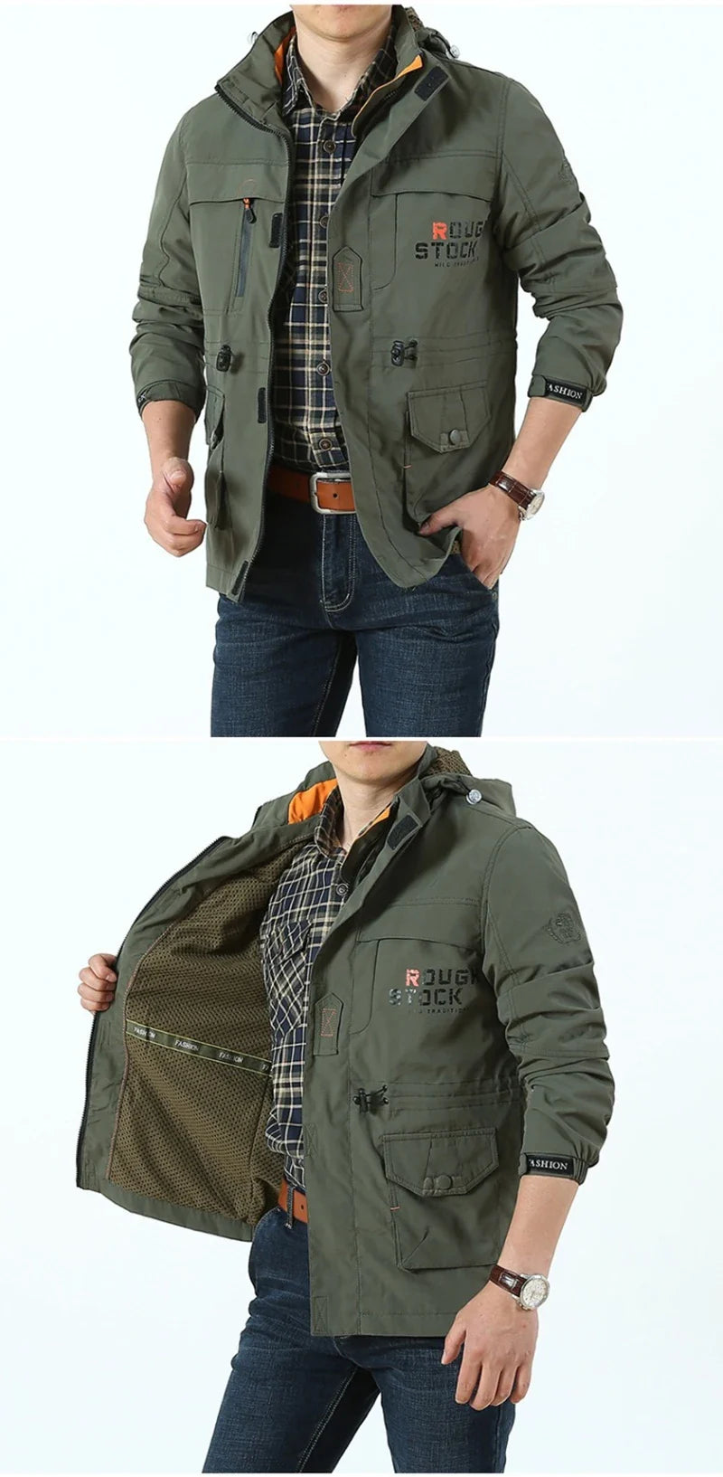 2024 Business Casual Jackets Man Sports Coat Spring Windproof Hooded Jackets Quick Drying Lightweight Outdoor Climbing Outwear
